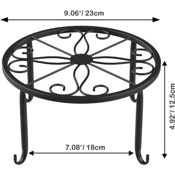 Metal Potted Plant Stands, 3 Pack 9" Heavy Duty Rustproof Iron Round Flower Pot - Picture 10 of 14